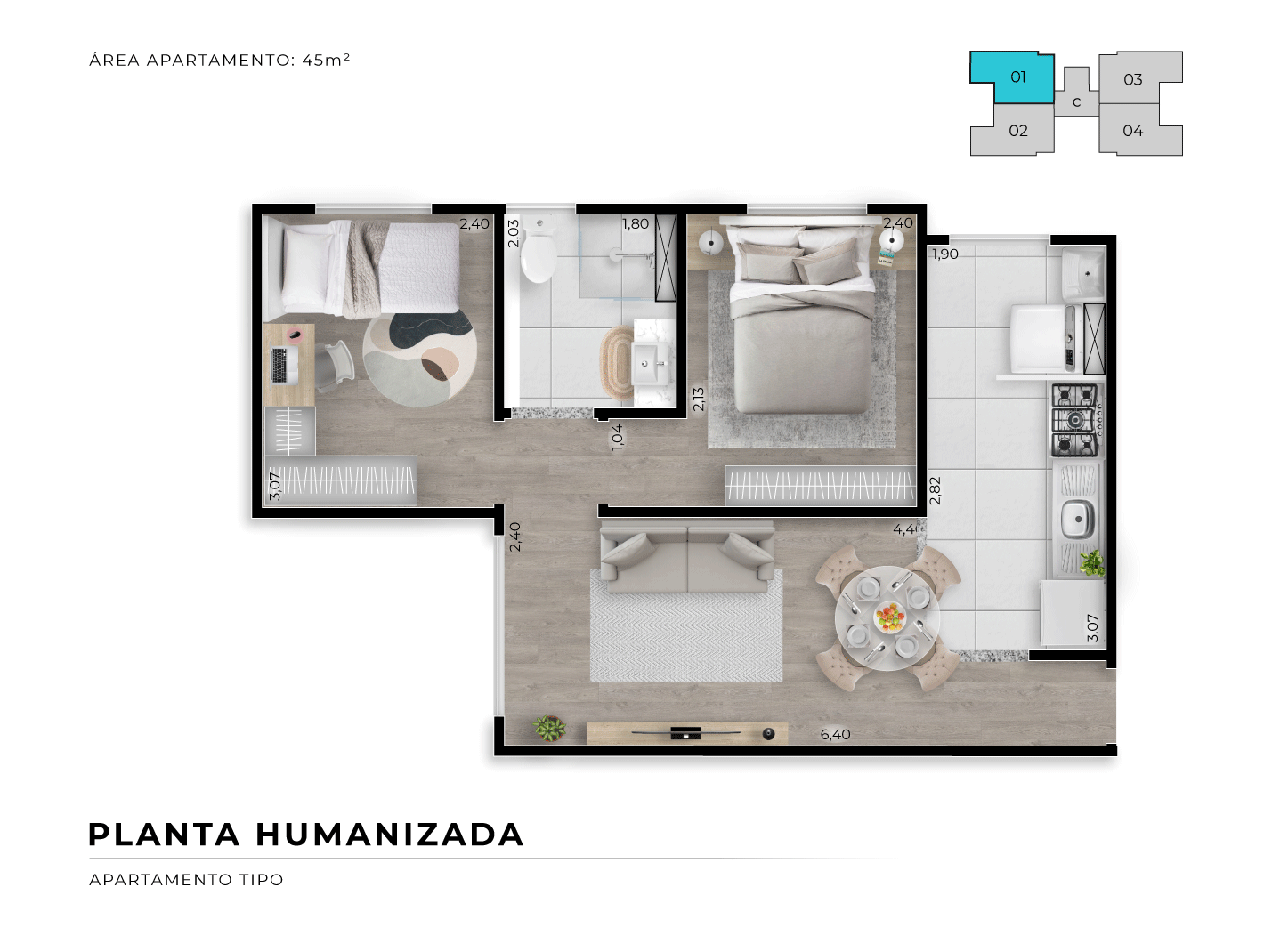 Planta do apartamento tipo